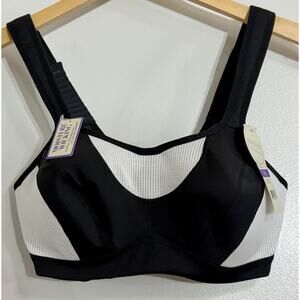 NEW Parfait Black White Dynamic Mid High Impact Underwire Sports Bra P5541 30E